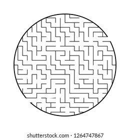 Abstract round maze. Game for kids and adults. Puzzle for children. Labyrinth conundrum. Flat vector illustration isolated on white background