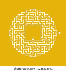 Abstract round maze. Game for kids and adults. Puzzle for children. Labyrinth conundrum. Flat vector illustration isolated on color background
