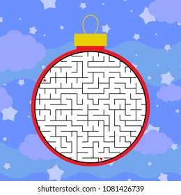 Abstract round maze. A simple flat vector illustration isolated on a colored background