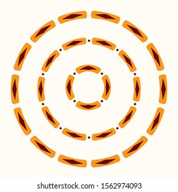 Abstract round meander, circular geometric ornament, frame. Ethnic, tribal pattern isolated on white background. Place for text. Vector color illustration for invitations, greeting cards.