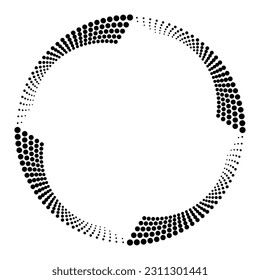 Abstract round meander, symbol, circular geometric shapes ornament, frame. Decorative symmetric pattern isolated on white background. Vector monochrome illustration for invitations, greeting cards.