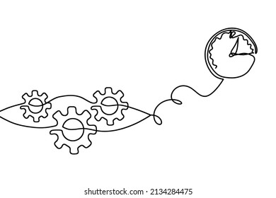 Abstract round metal gears wheels with comment as line drawing on white background. Vector