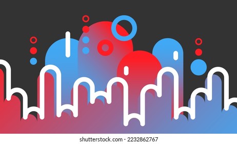 Abstract Round Modern Background. Dynamic geometric shapes compositions. Flat and clean style. Applicable for any graphic works.