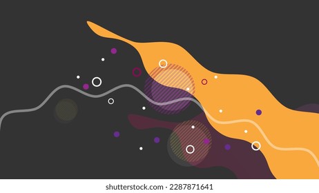 Abstract Round Modern Background. Dynamic geometric shapes compositions. Flat and clean style. Applicable for any graphic works.