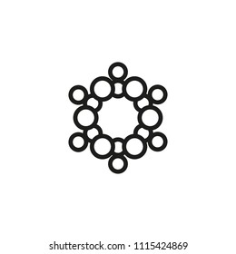 Abstract round molecule model line icon. Compound, structure, circle. Science concept. Can be used for topics like chemistry, study, education, research