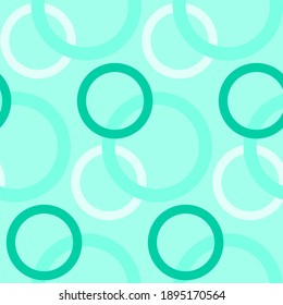 abstract round monochrome seamless vector pattern, blue colors 