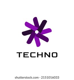 abstract round move tech logo 
