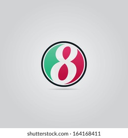 Abstract Round Number Eight Icon