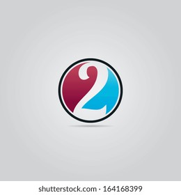 Abstract Round Number Two Icon
