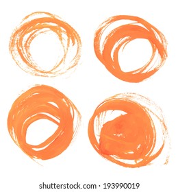 Abstract round orange strokes
