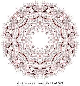 Abstract round ornament isolated on white background.