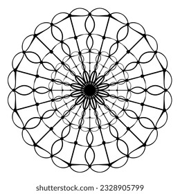 Ornamento redondo abstracto. Patrón de Mandala. Ilustración vectorial para páginas relajantes de coloración de terapia antiestrés. 