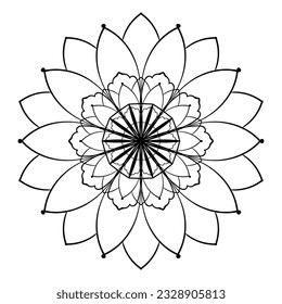 Ornamento redondo abstracto. Patrón de Mandala. Ilustración vectorial para páginas relajantes de coloración de terapia antiestrés. 
