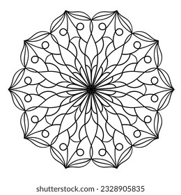 Ornamento redondo abstracto. Patrón de Mandala. Ilustración vectorial para páginas relajantes de coloración de terapia antiestrés. 