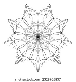 Abstract round ornament. Mandala pattern. Vector illustration for relaxing anti stress therapy coloring pages. 