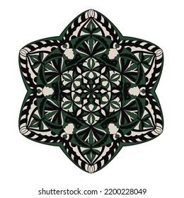 Abstract round ornament. Mandala vector pattern. 