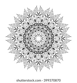 Abstract round ornament with many detail. Mandala. Abstract background. 