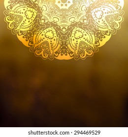 Abstract round ornament on blurred background