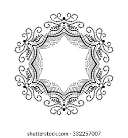Abstract round ornament with place for text.  Abstract background.