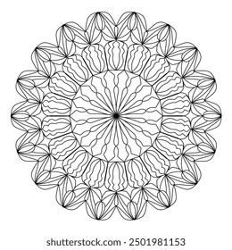 Abstract round ornamental mandala pattern. Vector design element. 