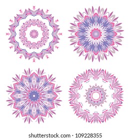 Abstract round ornamental pattern in purple and pink colors