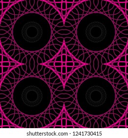 Abstract round ornaments vector seamless pattern