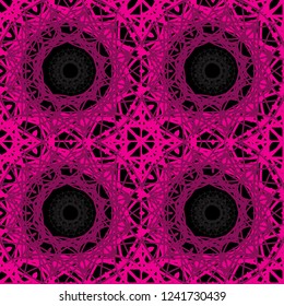 Abstract round ornaments vector seamless pattern