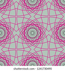 Abstract round ornaments vector seamless pattern