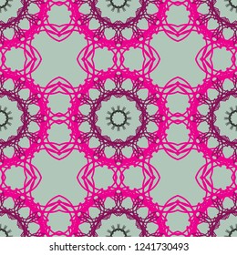 Abstract round ornaments vector seamless pattern