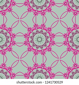 Abstract round ornaments vector seamless pattern