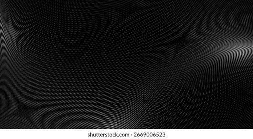 abstract round particles dark background with mesh structures vector