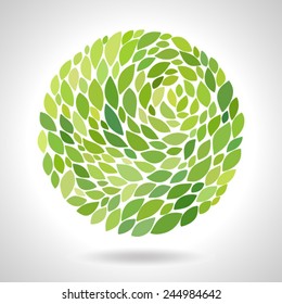 Abstract round pattern with leaves 