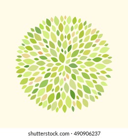 Abstract round pattern with leaves