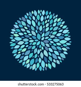 Abstract round pattern made of leaves