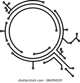 Abstract round PCB-style frame for your design