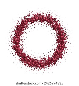 
Abstract round photo frame made of red balls.