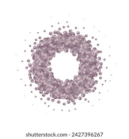 Abstract round photo frame made of color balls.