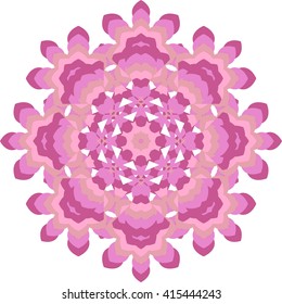 abstract round pink ornament on a white background