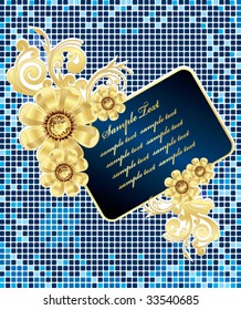 abstract round pixel points mosaic floral background