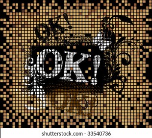abstract round pixel points mosaic background