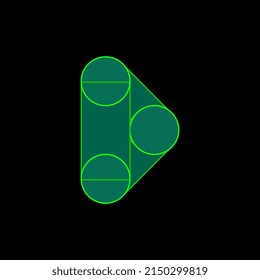 abstract round play connect tech logo design
