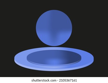 Abstract round podium on black background. Vector illustration