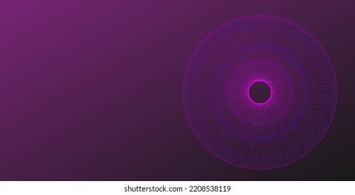 Abstract round purple fractal elements on gradient background. Vector abstract Illustration for web, posters, banners, presentation.