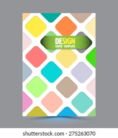 Abstract Round rectangle design vector template layout set for magazine brochure flyer booklet cover annual report in A4 size