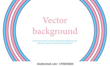 Abstract round ribbon in colors of transgender flag. Lgbt community theme vector illustration. Design template with place for text