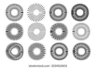 Abstract Round Ring Shape Set 