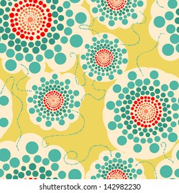 abstract round seamless flowers