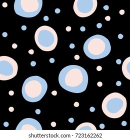 Abstract round seamless pattern background. Childish simple geometric cover for design card, wallpaper, album, scrapbook, holiday wrapping paper, textile fabric, bag print, t shirt etc.