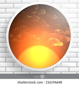 Abstract Round Shape With Frame. Vector Illustration. Eps 10