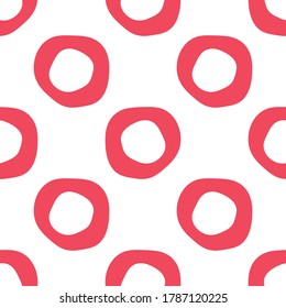 Forma redondeada abstracta de un patrón geo sin soldadura. Fondo infinito de anillo desigual geométrico. Papel envuelto. Ilustración vectorial.  